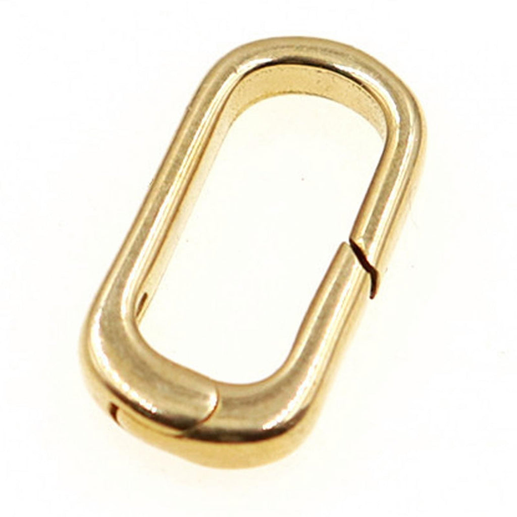 Solid Gold Oval Snap Push Connector Lock Lobster Clasps Decorative Ornaments