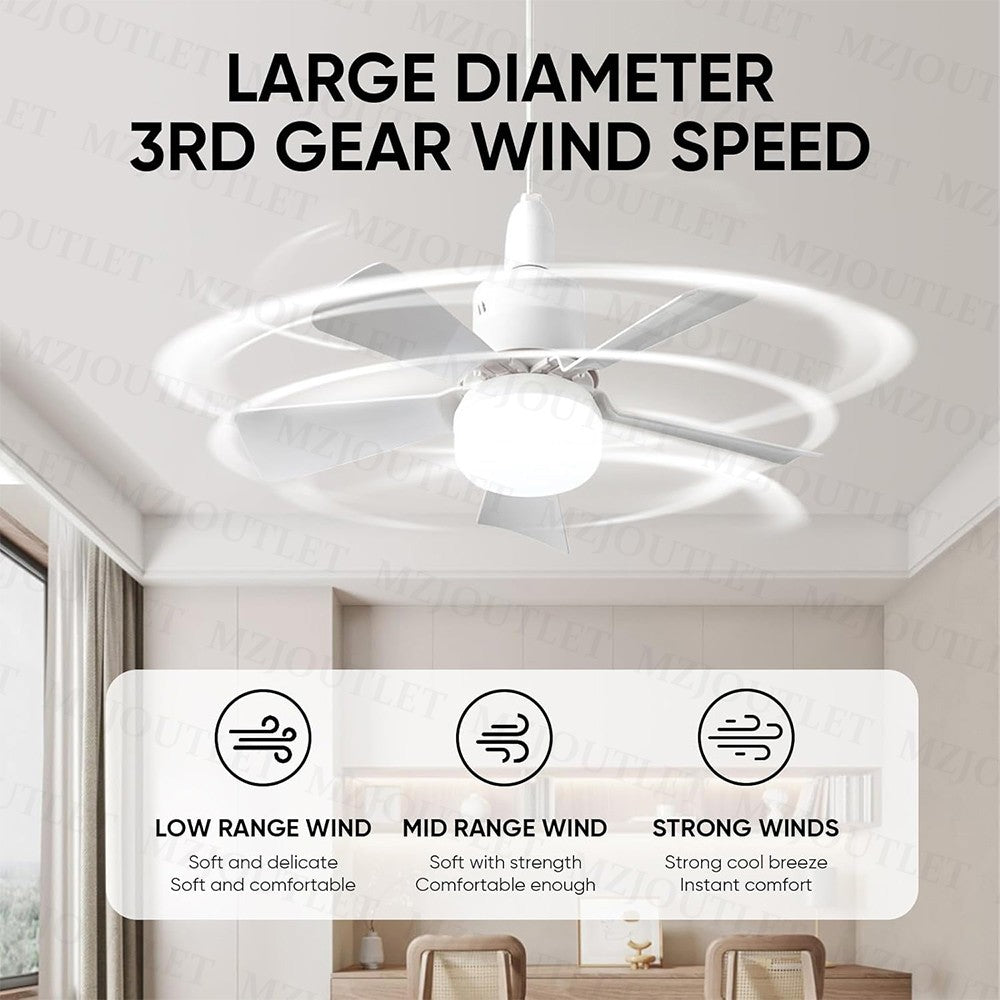 Modern Ceiling Fan With LED Light Remote Control Lighting E27 Bedroom Livingroom