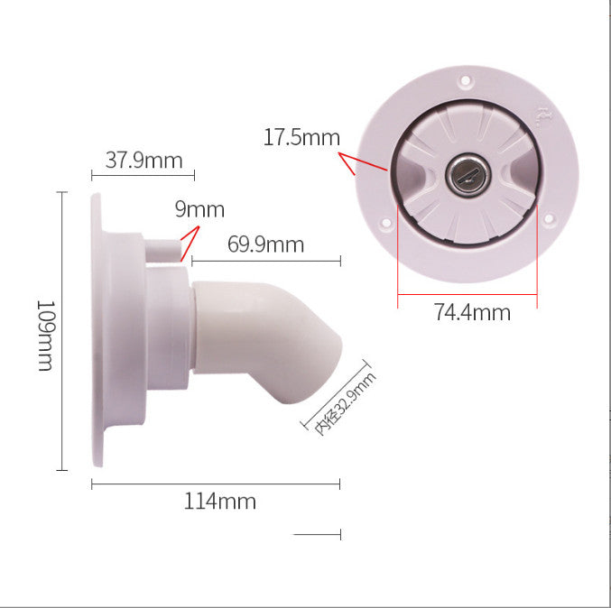 White Fresh Water Tank Locking Inlet Filler Cap ,For Motorhome Campervan Caravan