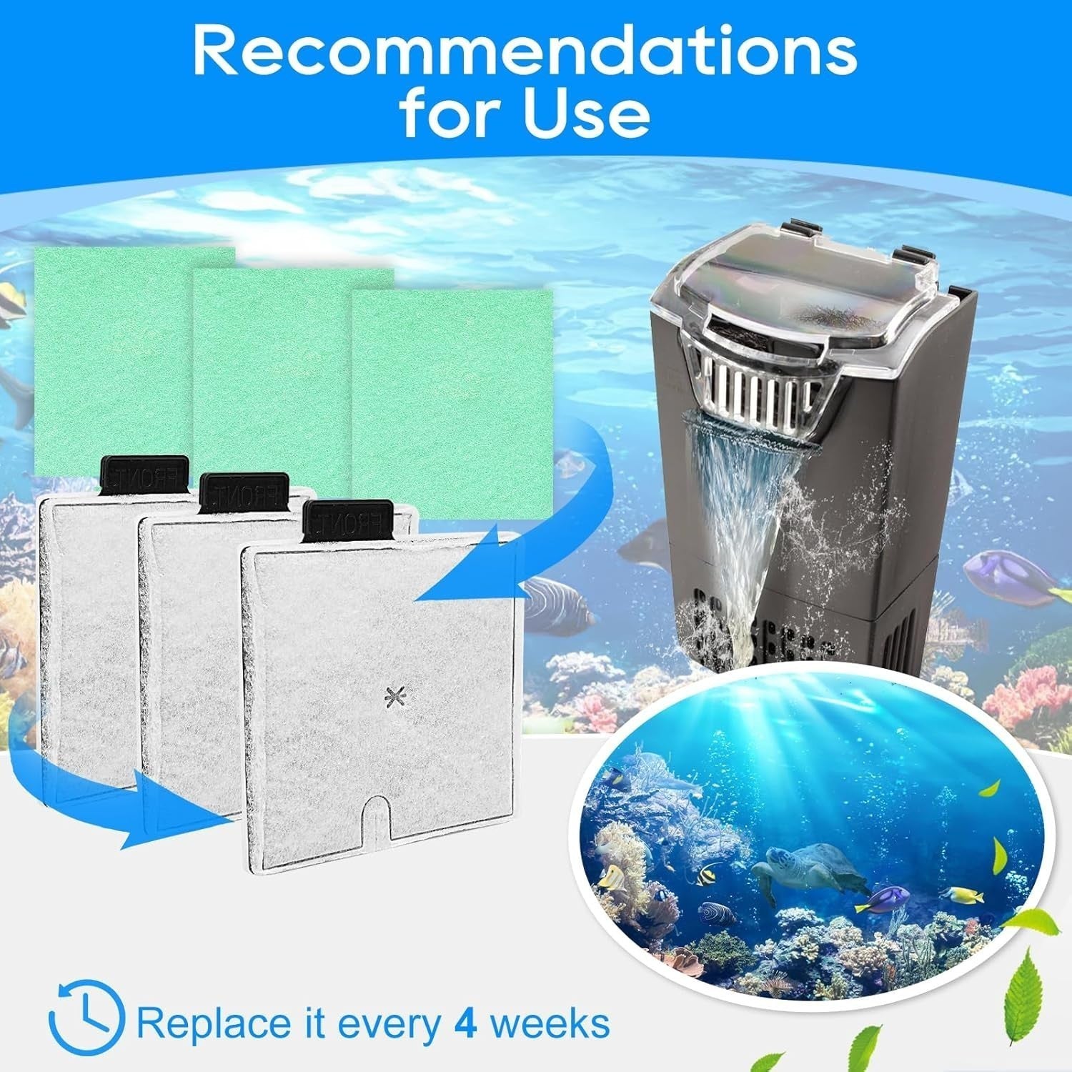 CF2 Filter Service Pack 3 Month 3+3 Cartridges Pads Aquarium Interpet Compatible