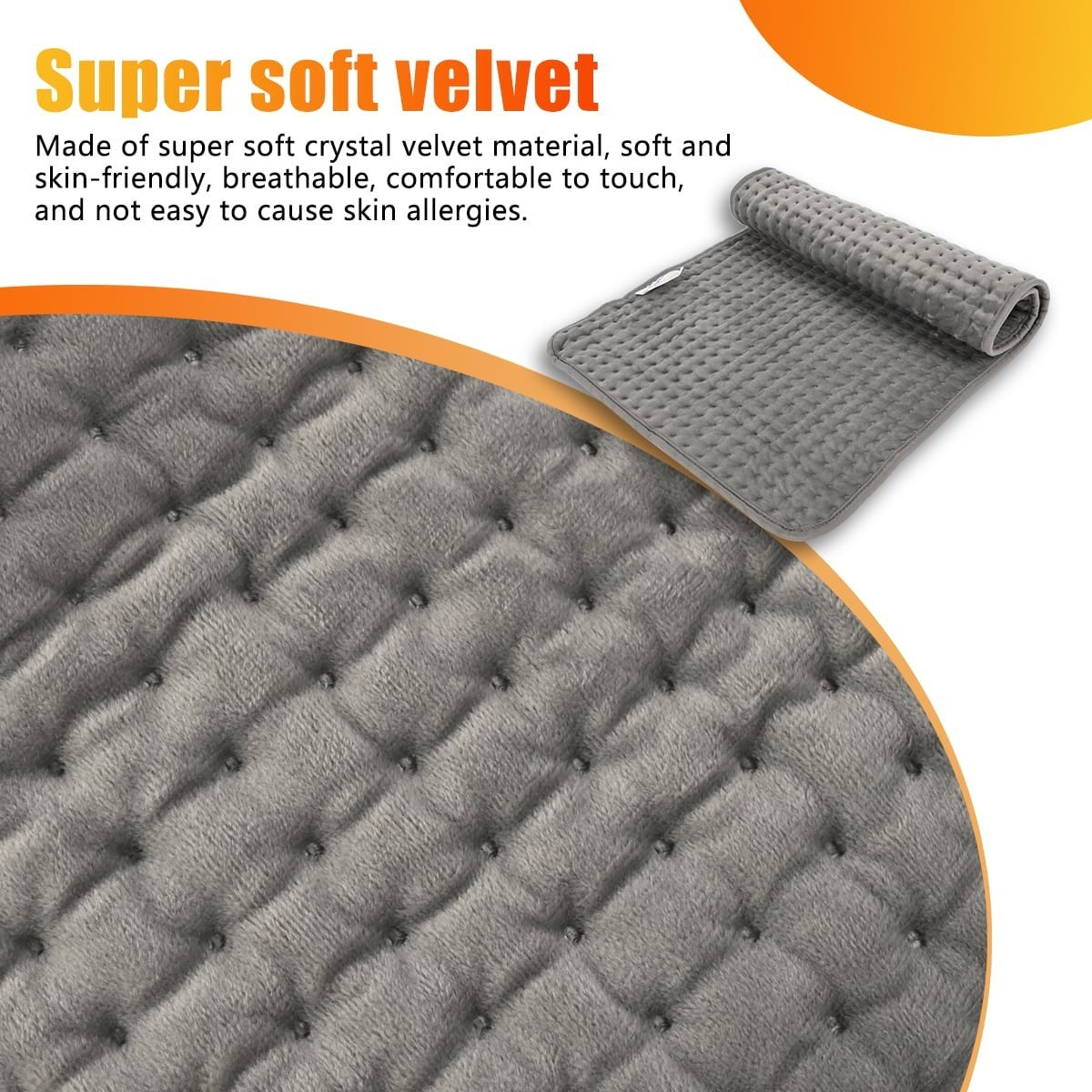 Heating pad Electric Heat Pad for Back Neck Shoulder Belly Pain Relief 40x80cm ~