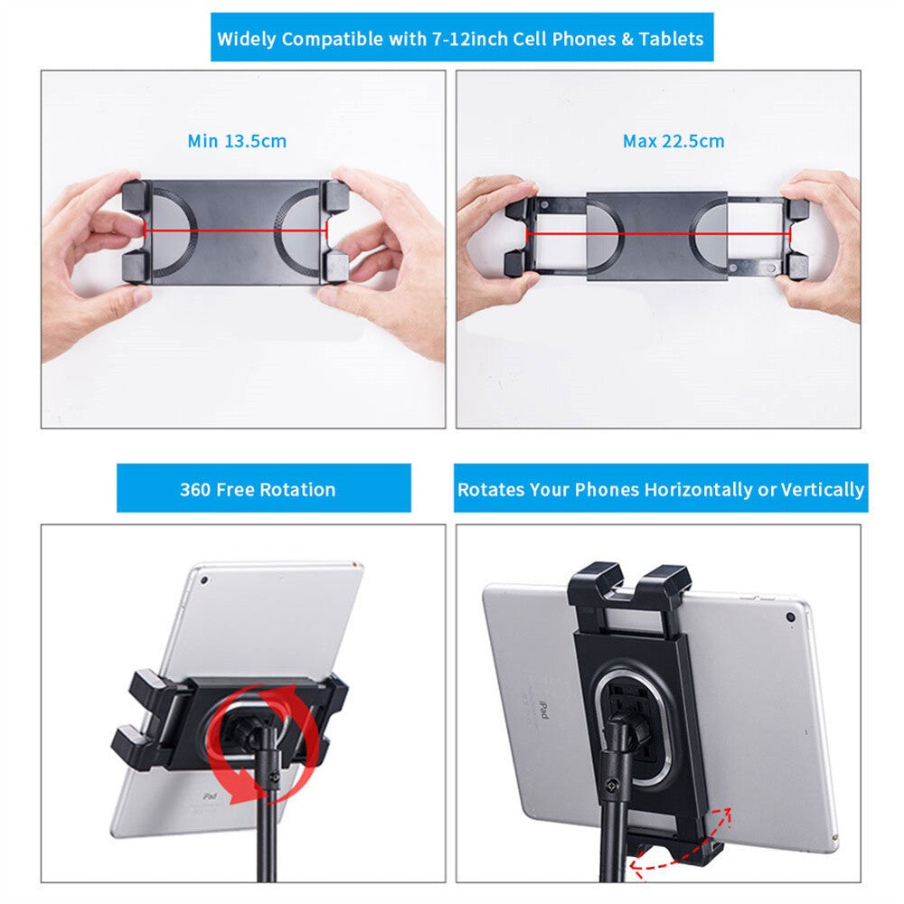 Heavy Duty Universal Floor Tablet Tripod Stand Adjust iPad Pro 4.7-12.9" Meeting