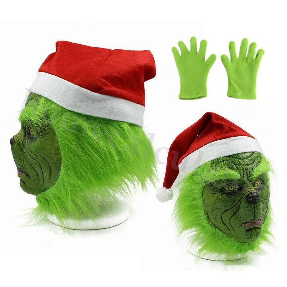 Adult Costume The Grinch Mens Christmas Santa Xmas Cosplay Fancy Outfit Set UK
