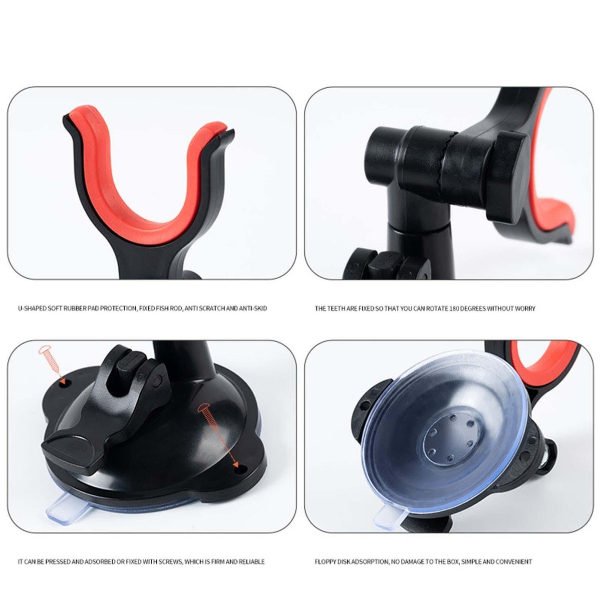 2x Fishing Rod Holder Boat Fishing Rod Holder Stable Solid Clamp on Type