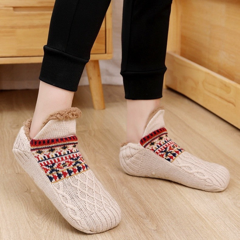 NEW Fluffy And Warm Non Slip Knitted Slipper Socks For Women And Men UK
