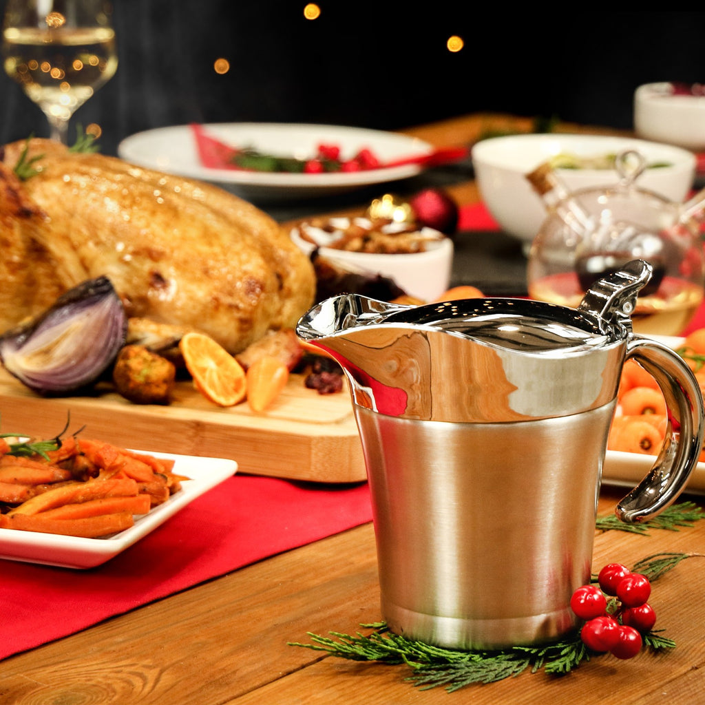 Stainless Steel Gravy Boat  500ml Double Insulated Jug Food Flask Tool