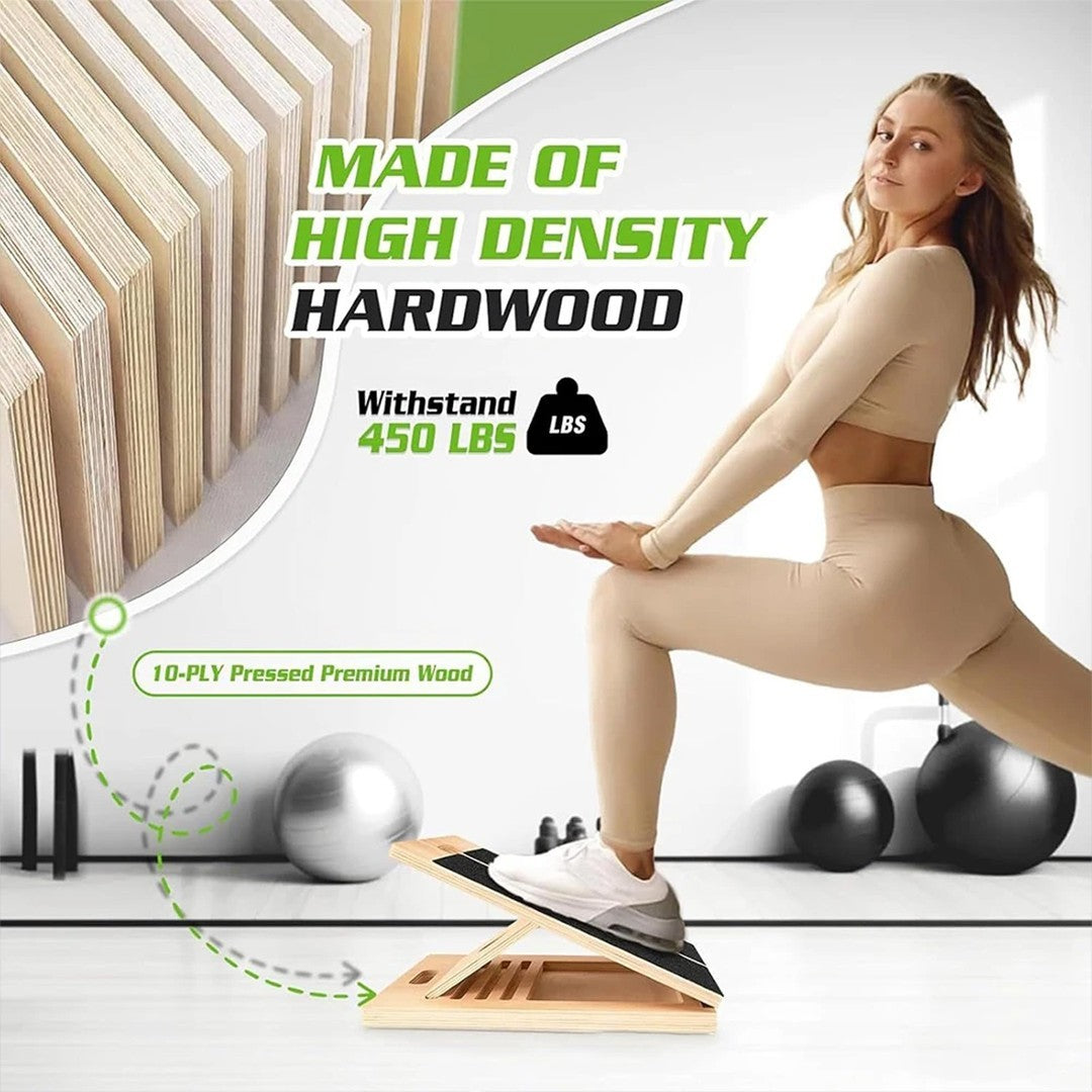 Professional 5 Level Calf Stretcher Incline Board Ankle Wooden Slant Board