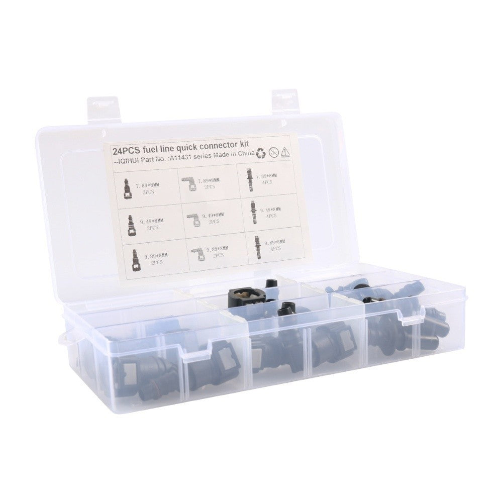 Fuel Line Quick Connector Repair Kit 24PCS ID8 8MM Diesel Oil-Hose-Connectors