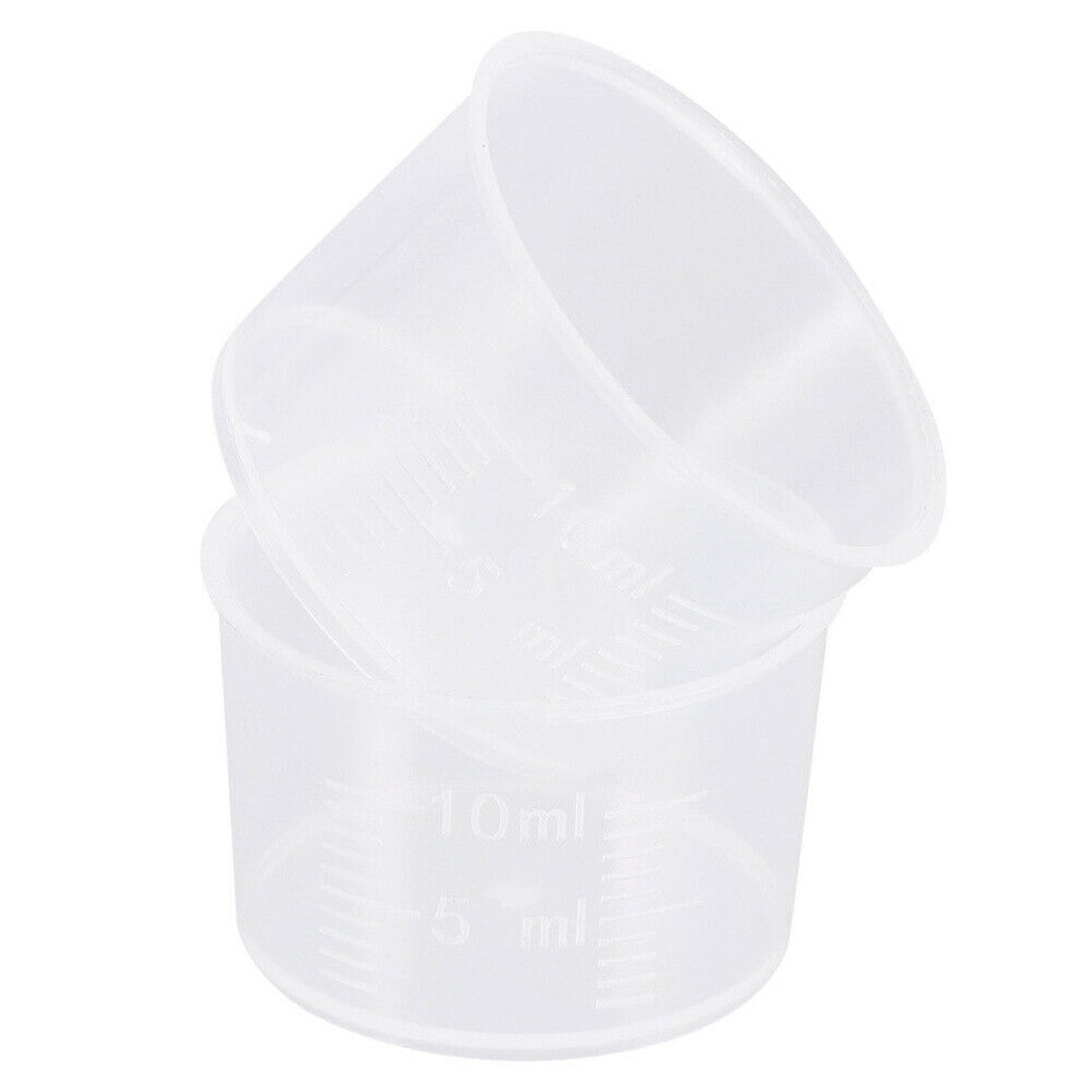 50pcs Plastic Measuring Cups 10ml Plastic Laboratory Pharmacy Kitchen Tool