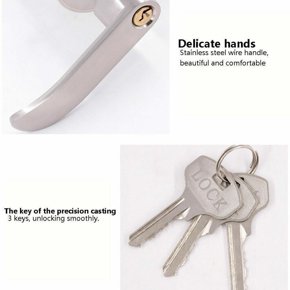 Three-Handle Door Lock Home Entry Lever Set Bathroom Entrance Passage With Key