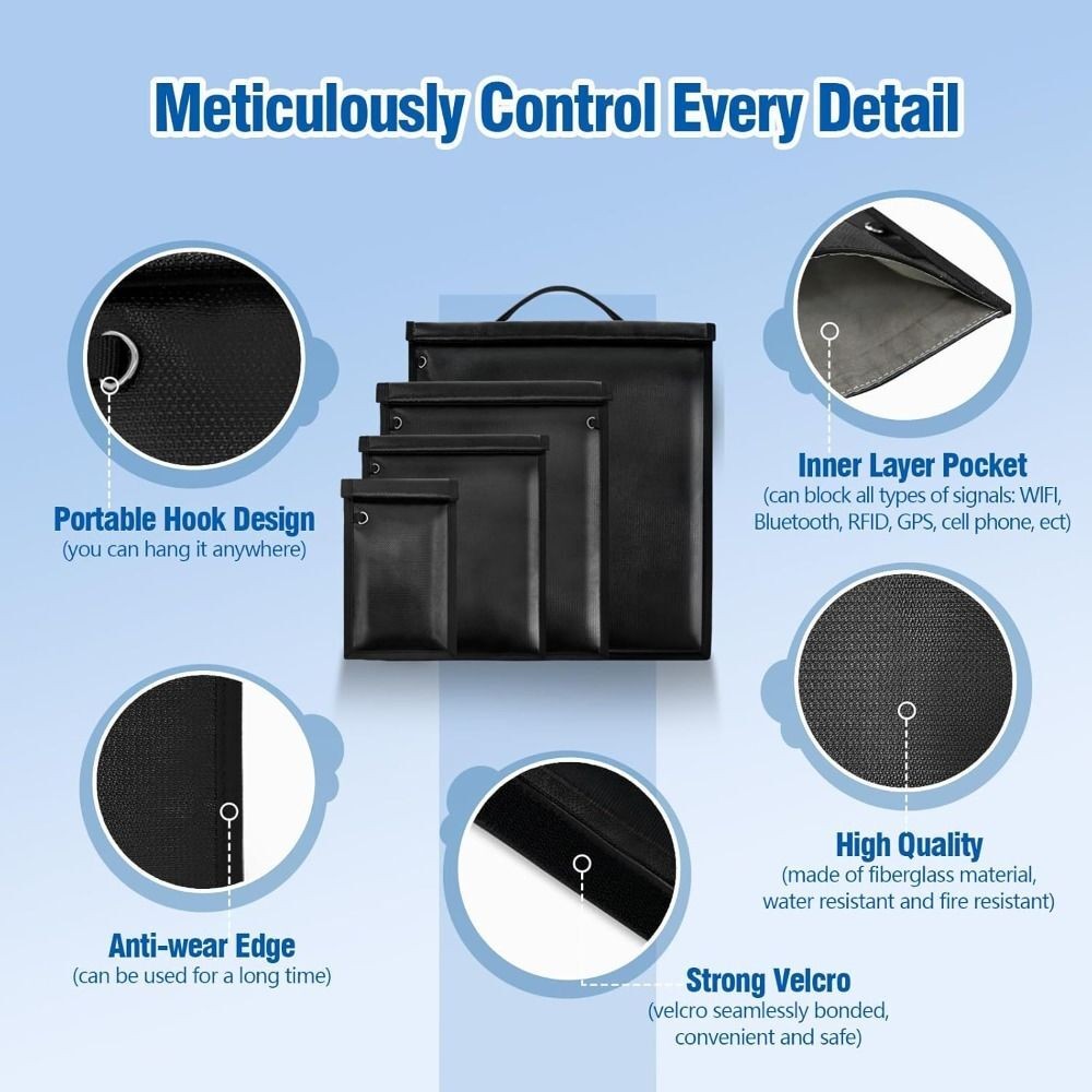 4 Pack Faraday Bags for Phones, Faraday Cage for Anti-Theft Anti-Tracking