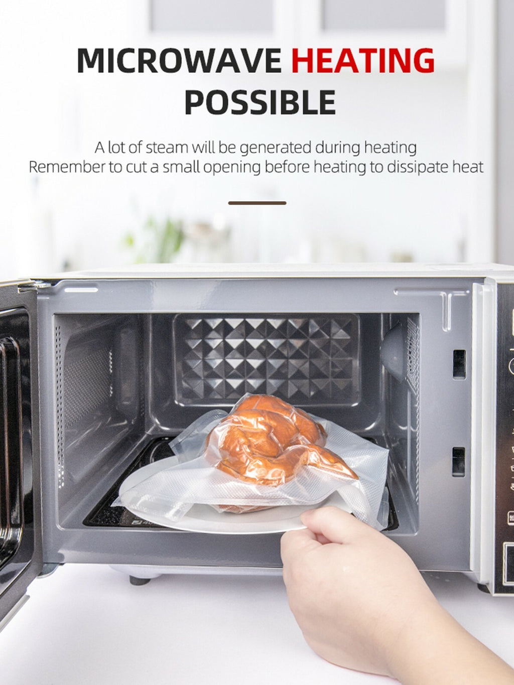 Vacuum Sealer Food Storage Bags Textured Strong Pouches Seal Embossed Vacuum