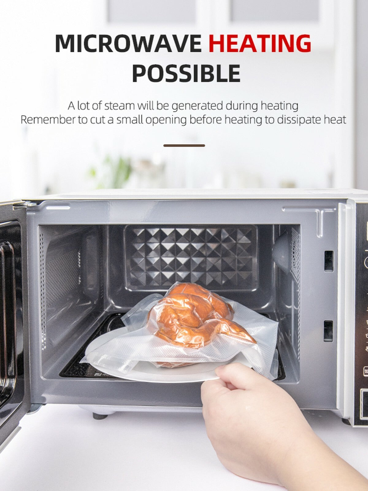 Vacuum Sealer Food Storage Bags Textured Strong Pouches Seal Embossed Vacuum
