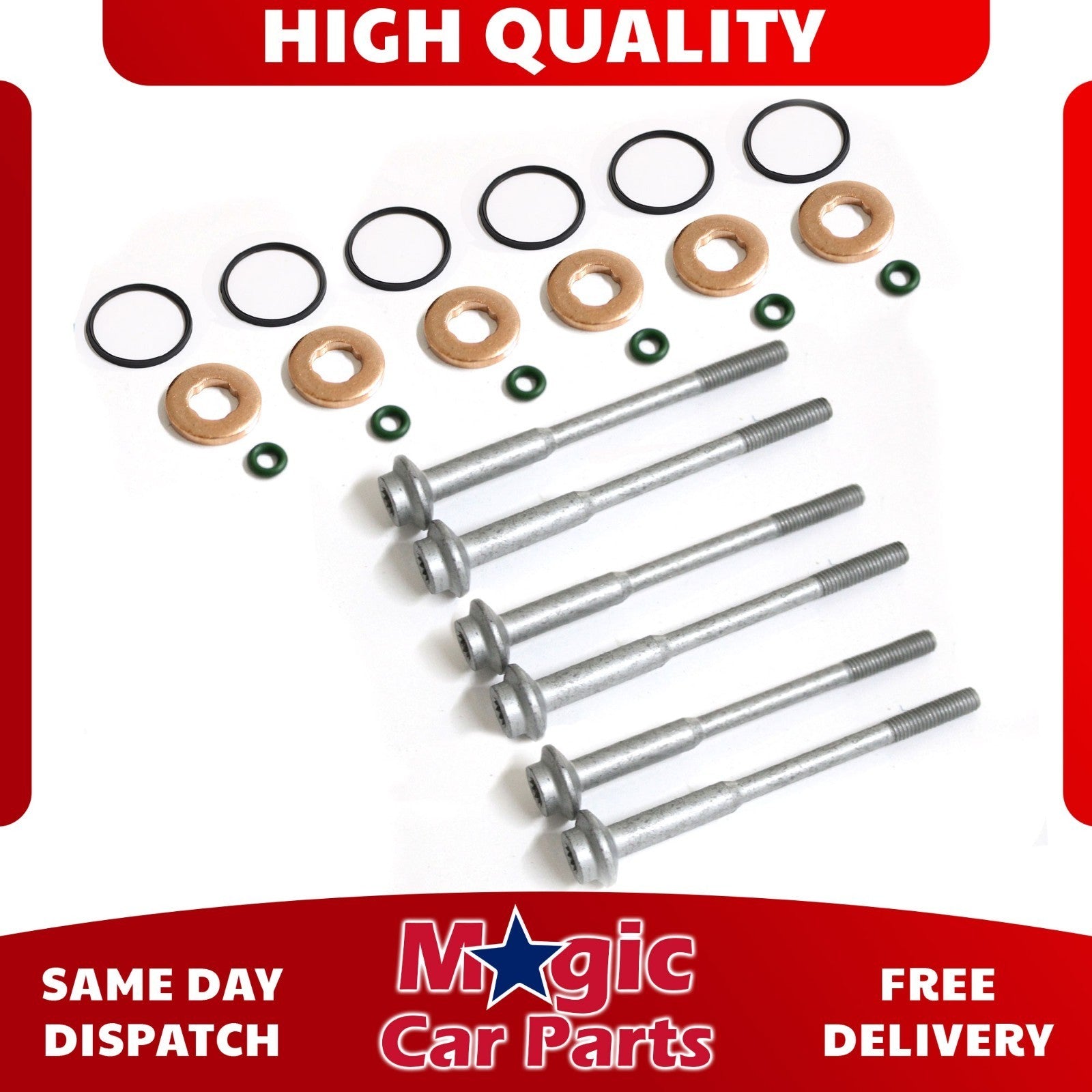 Injector Seal Kit & Bolts For Audi A4 A5 A6 Q5 Q7 VW Amarok Touareg Porsche