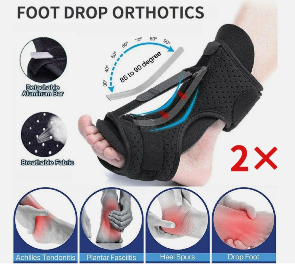 2*Adjustable Plantar Fasciitis Night Splint Brace Foot Drop Orthotic Injury