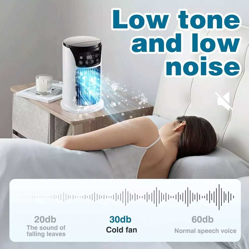 6-Speeds Portable Air Cooler Fan 300ML Tank Ice Cold Cooling Conditioner UK