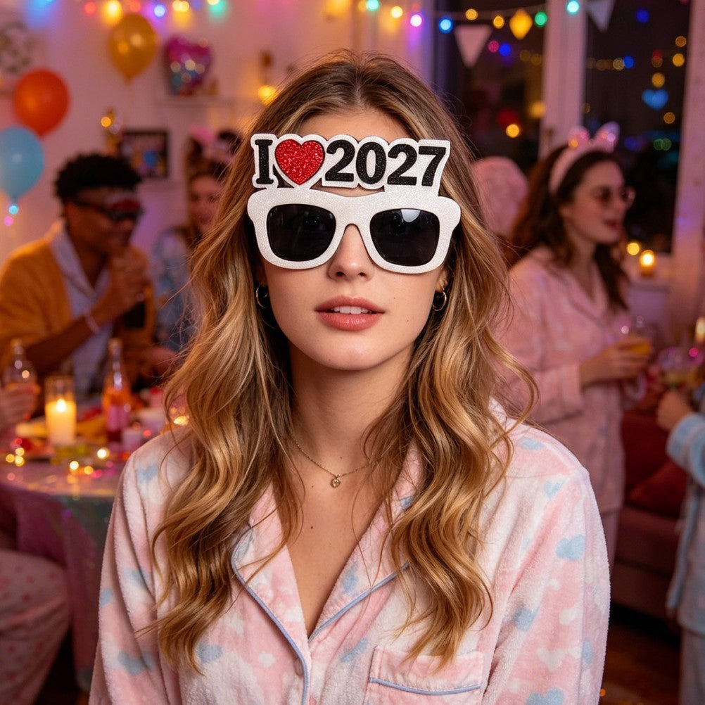 4 pcs 2027 Glasses: New Year Arty Favors for NYE 2027 Selfie Props, Funny