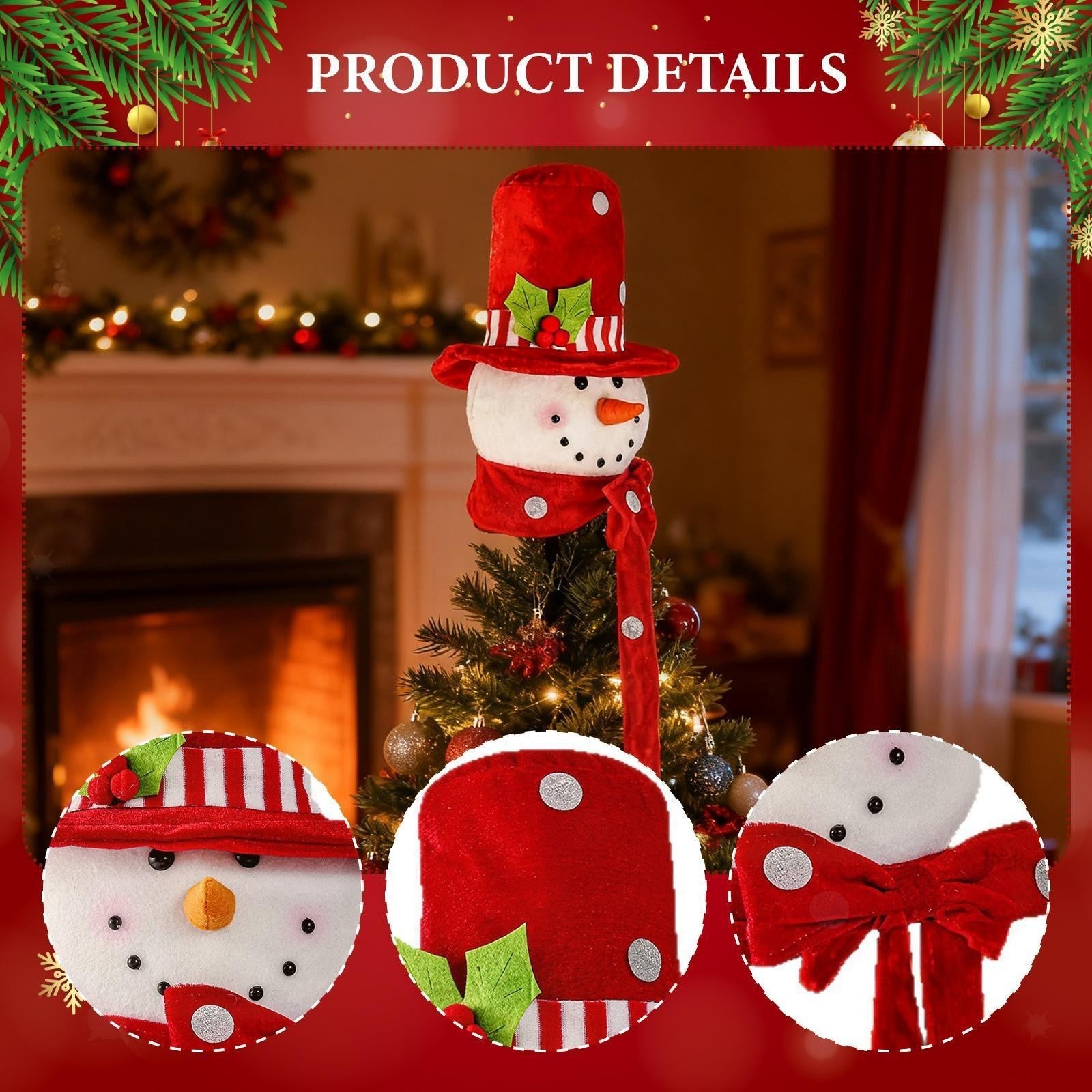 Christmas Tree Topper Snowman Hugger Snowman Tree Topper Xmas Tree Top Hat for