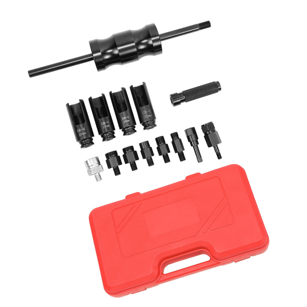 14pcs Diesel Injector Extractor Remove & Common Rail Adaptor Puller Slide Hammer