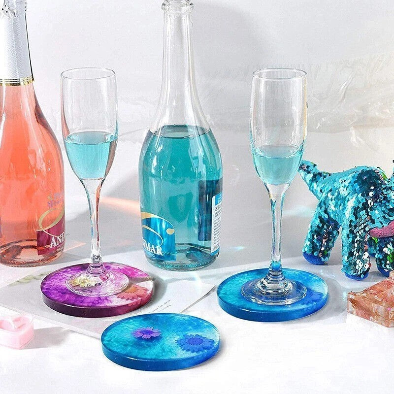 5Pcs/Set Resin Casting Silicone Molds Handmade Coaster & Jewelry DIY Tool