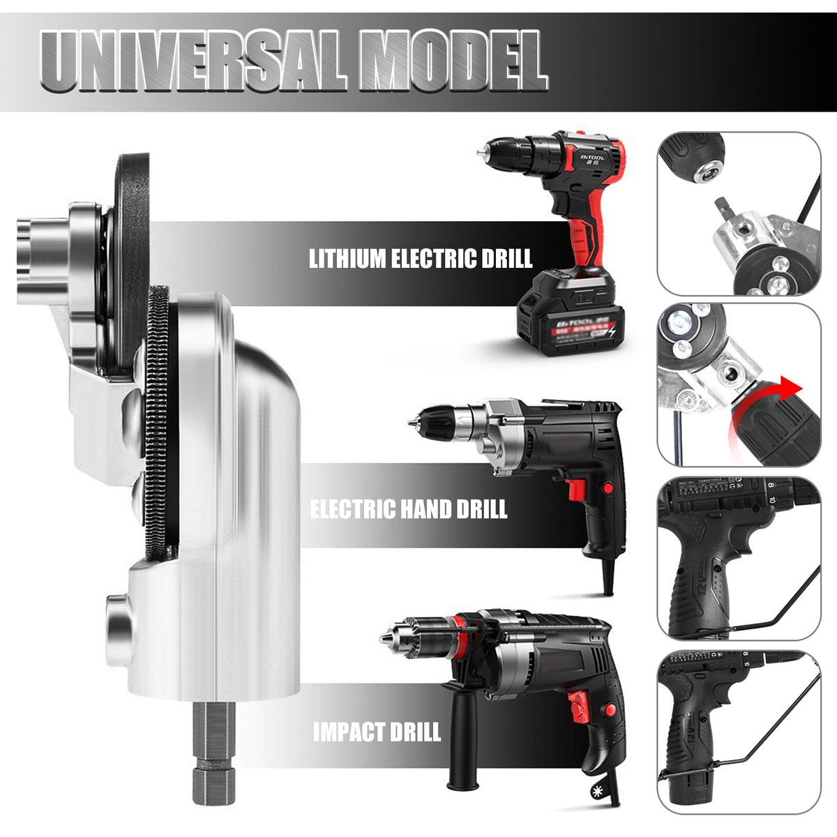 Metal Sheet Cutter Nibbler Saw Electric Drill Shears Plate Cutter Attachment UK