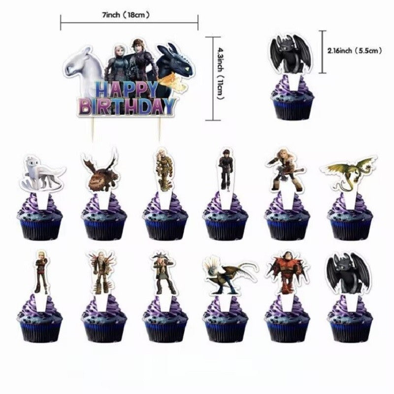 New How To Train Your Dragon Birthday Party Supplies Balloons Banner Cake Topper