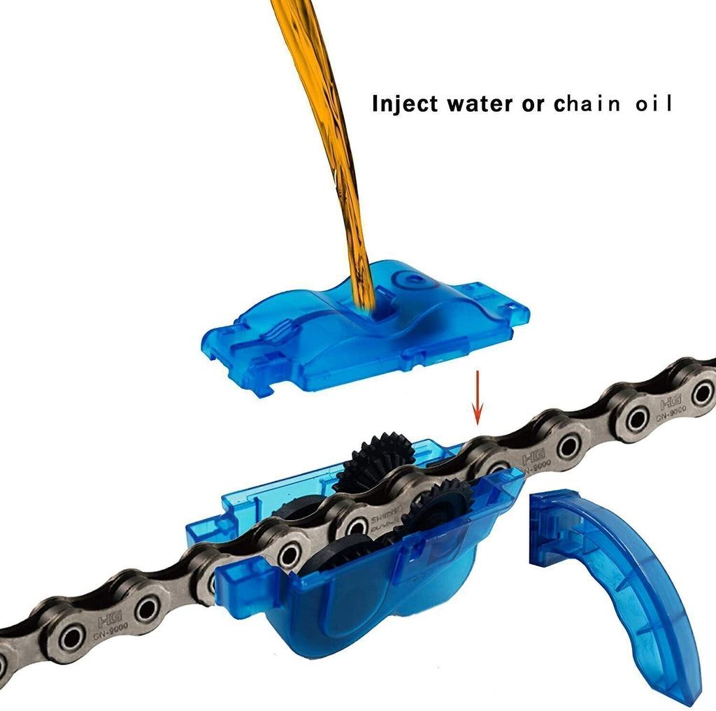 4PCS Bike Chain Cleaner Brush Kit Bicycle Chain Cleaning Wheel Maintenance Tool