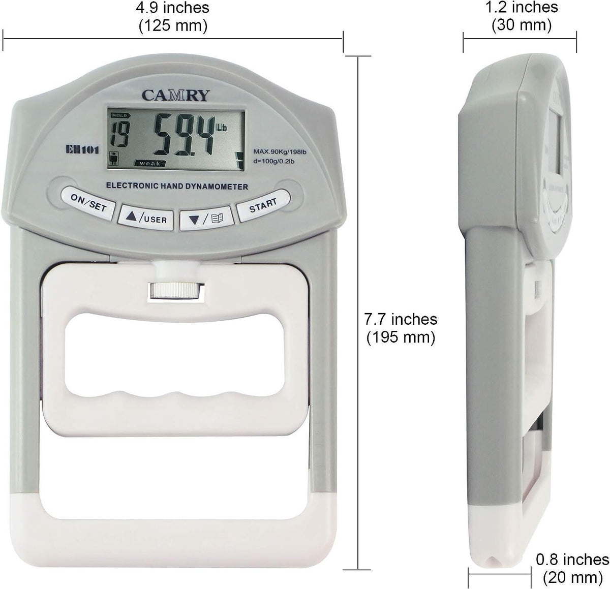 Digital Hand Dynamometer Grip Strength Measurement Meter Auto Capturing HandGrip