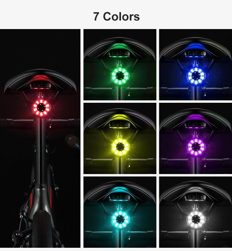 RockBros Bike Rear Light Cycling USB Rechargeable Waterproof Safety  colourful