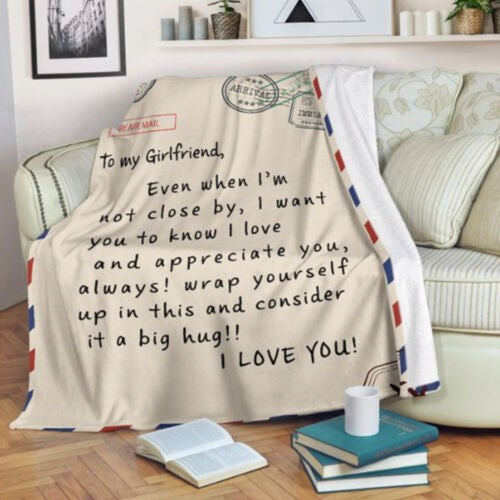 Letter Fleece Blanket To My Daughter Dad Mom Plush Personalized Christmas Gifts