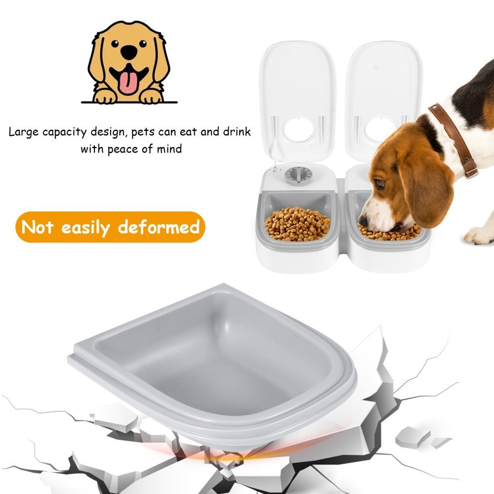 Dog Cat Food Dispenser 2X Automatic Cat Feeder Electronic Timed Dry and Wet Pet