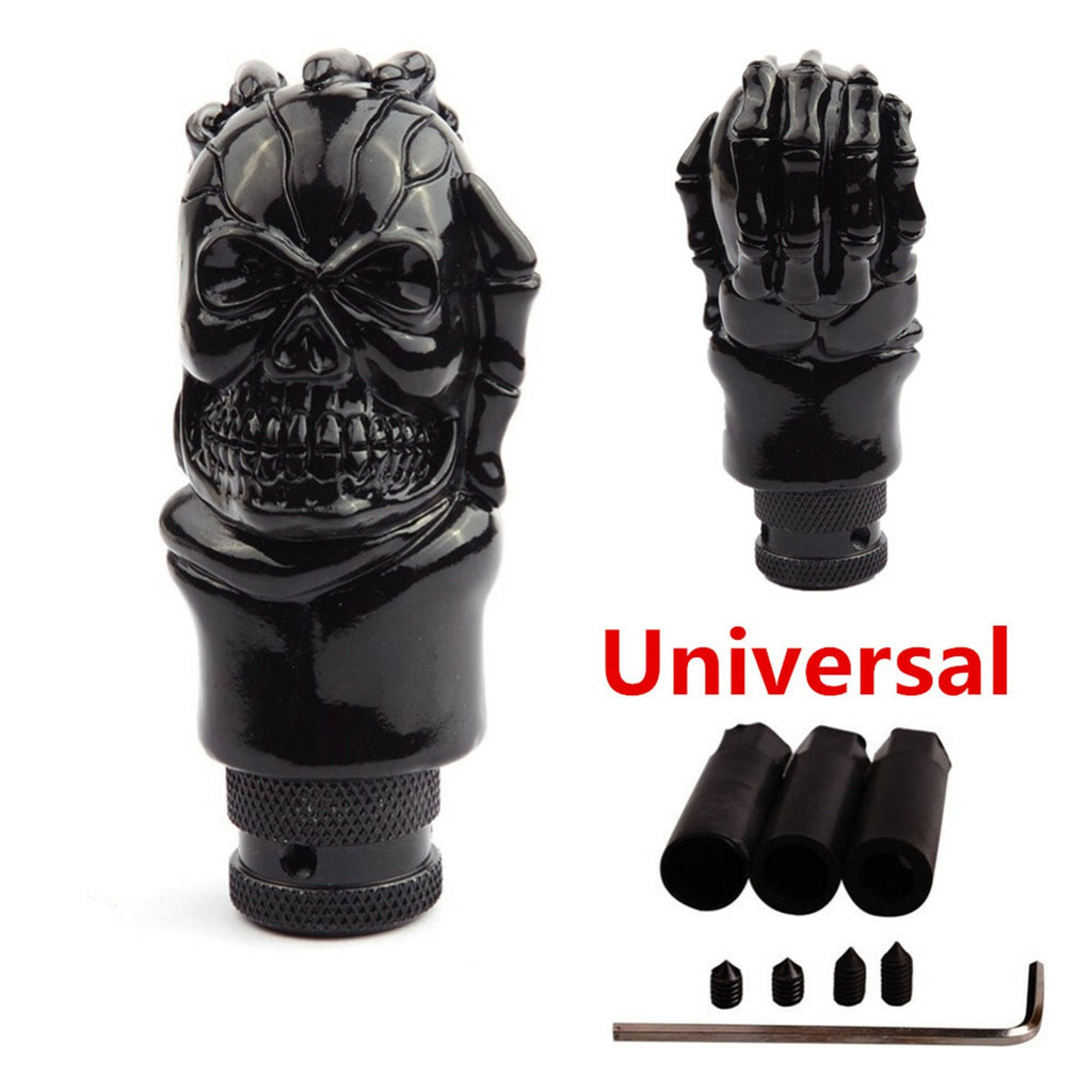 Manual Gear Stick Shift Car Shifter Lever Knob Black Skull Head Style Metal