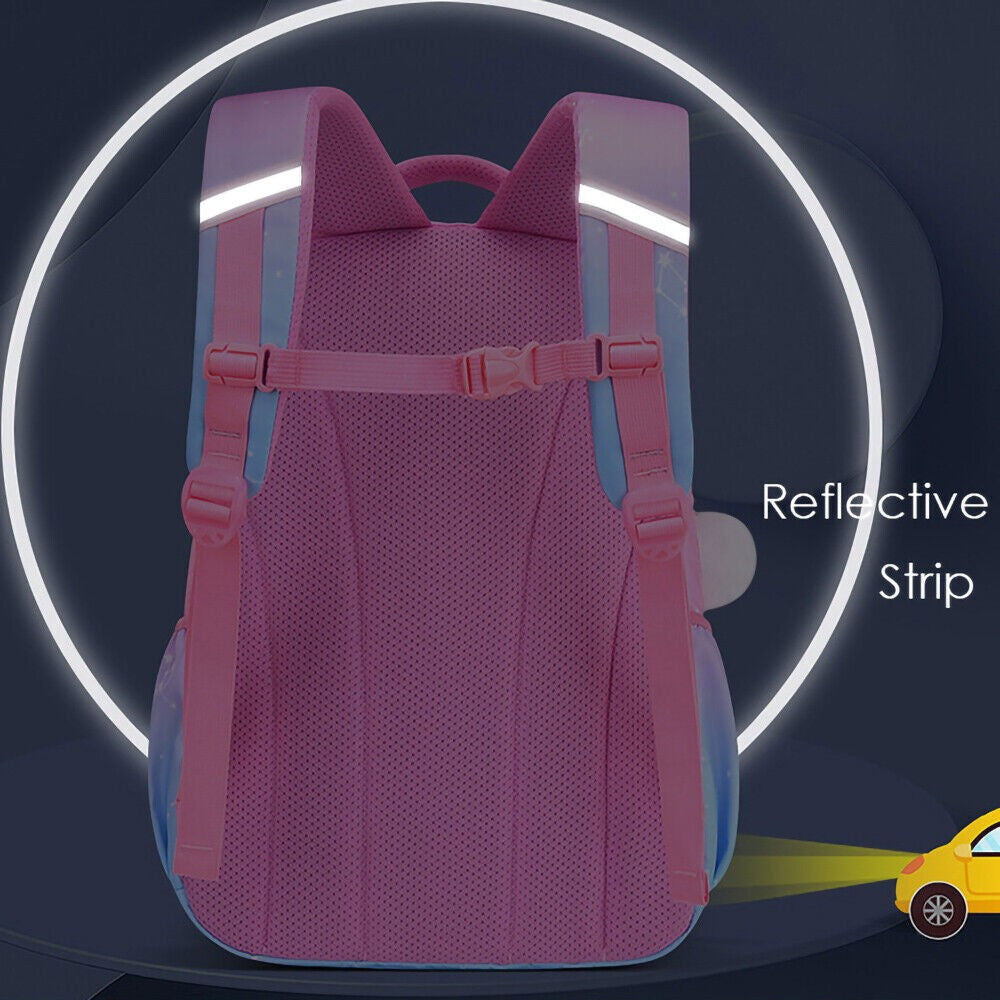 Kids Girls School Backpack Pink Cute Waterproof Bag Primary Teen Child Schoolbag