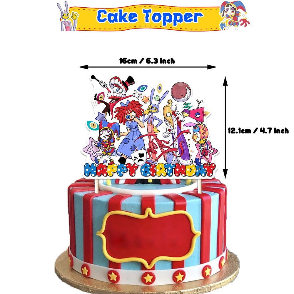 32PCS Amazing Digital Circus Party Decorations Banner Cake Topper Balloons
