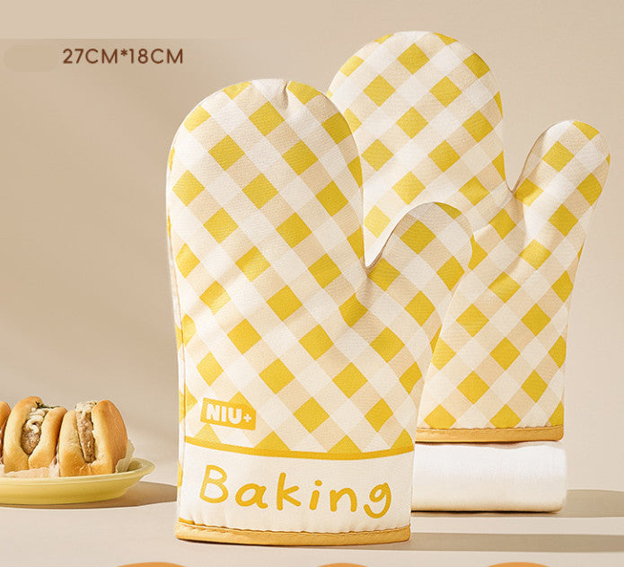 Heat Resistant  Oven Mitts Non-Slip Kitchen Baking Gloves