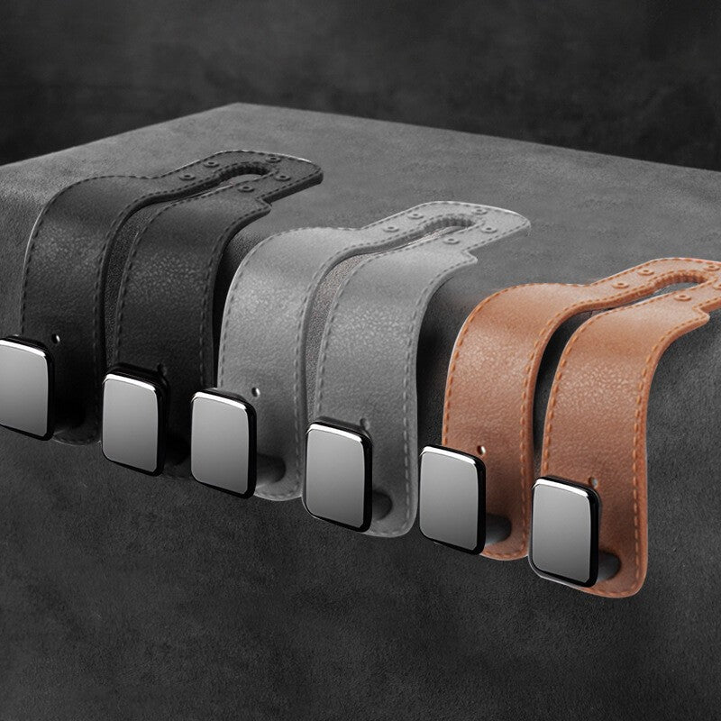 2Pcs Suede Seat Headrest Hook Organizer Shopping Bag Holder Hanger for All Car