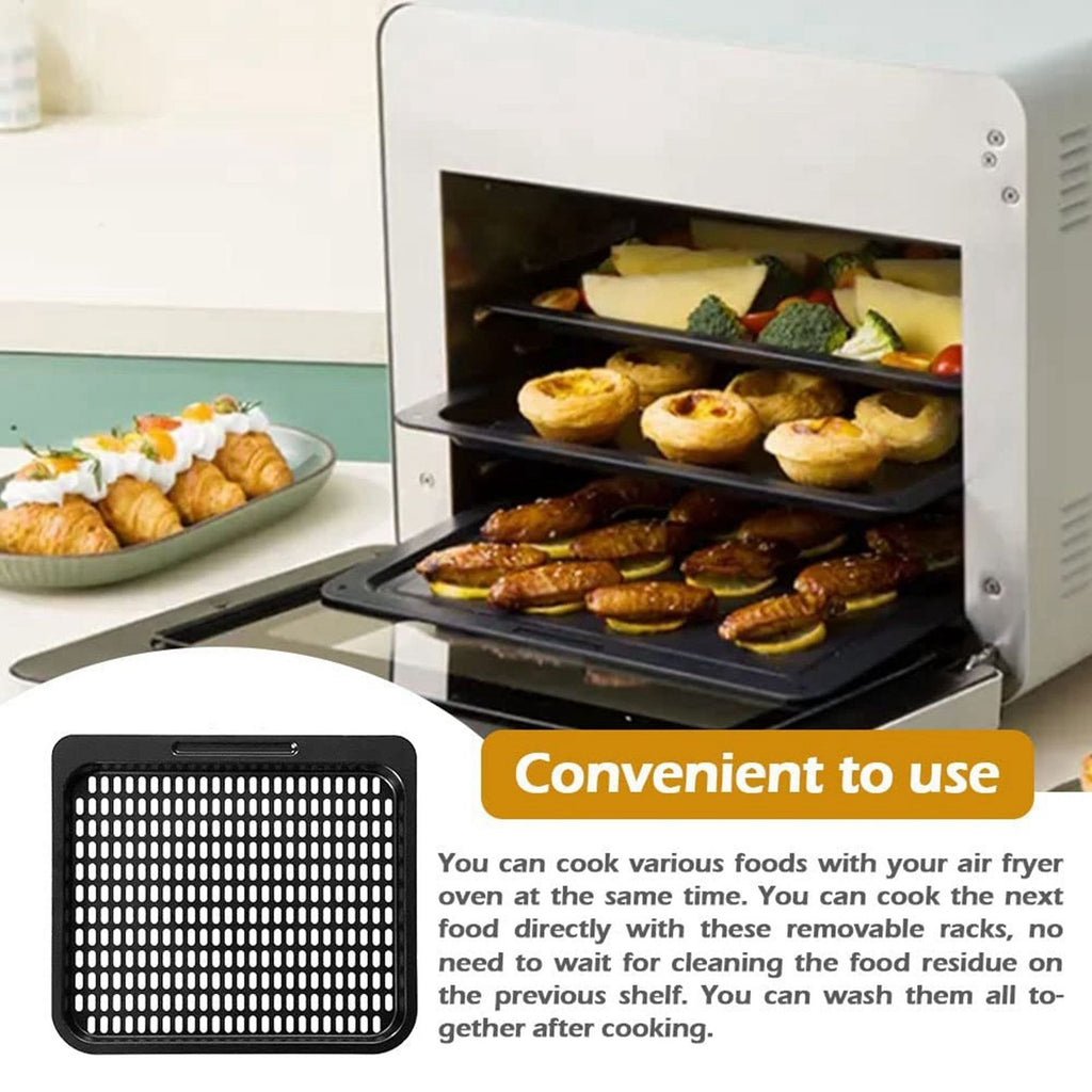2X Cooking Tray Replacement, Mesh Cooking Rack Air Fryer  26cm*23cm*1.2cm