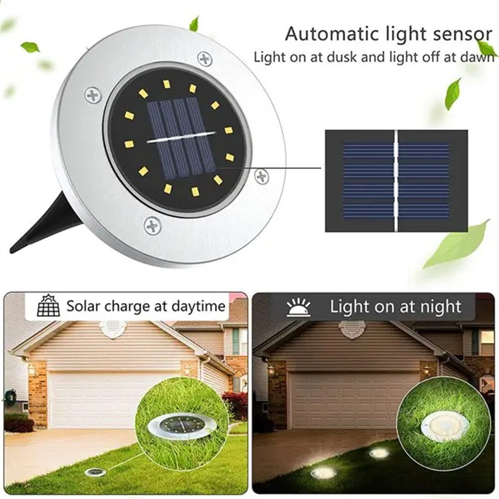 LED Solar Power Ground Lights Floor Decking Patio Outdoor Garden Lawn Path IP65