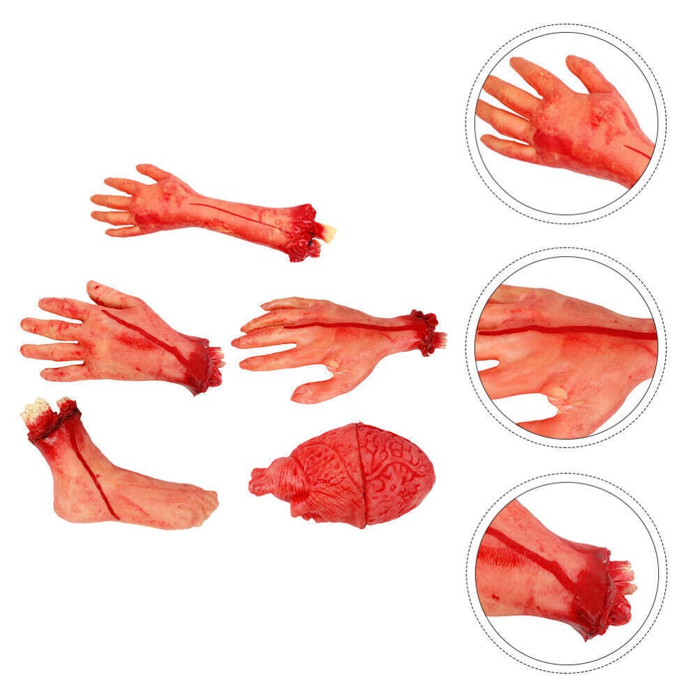 5 Pcs props for severed limbs Bloody body parts Halloween