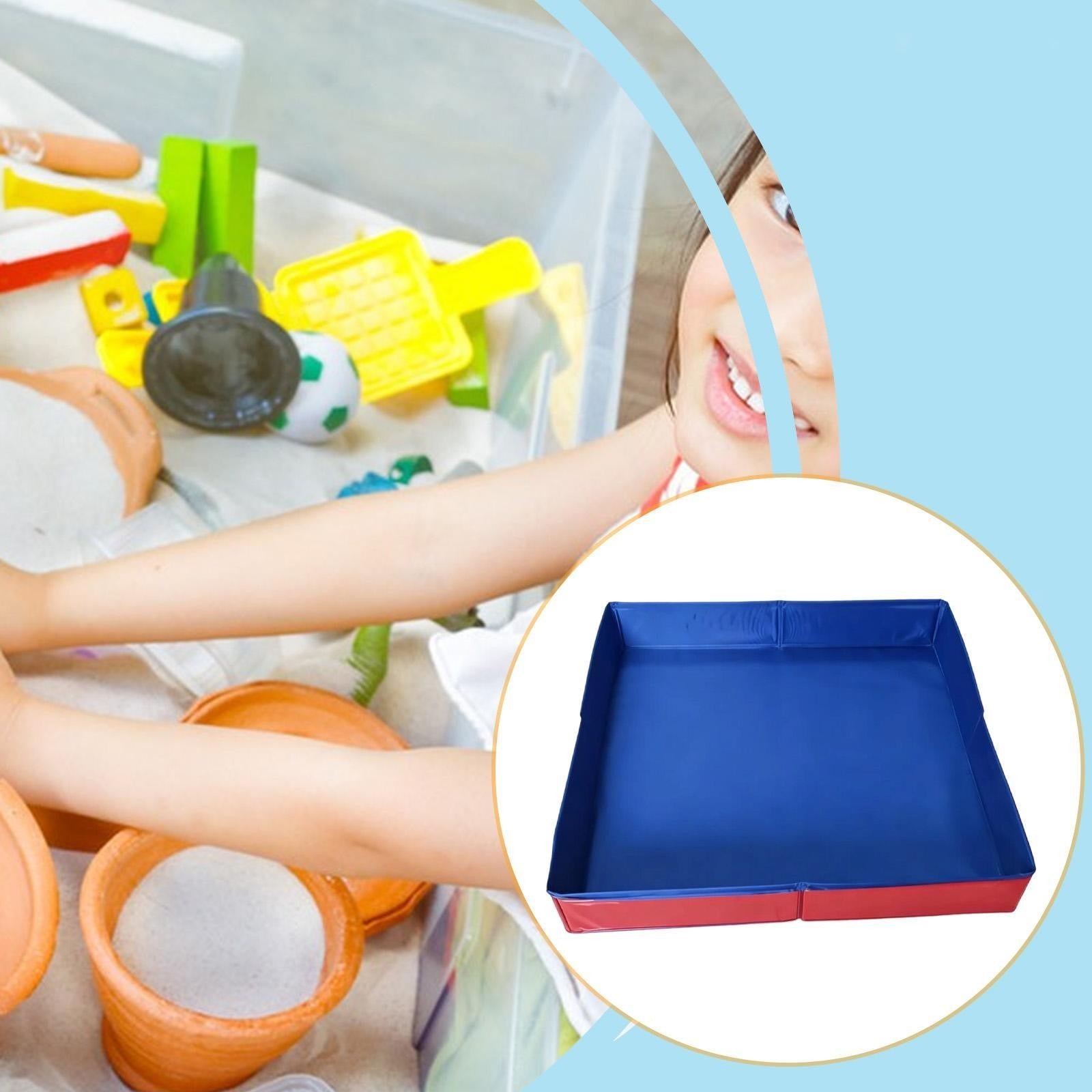 Kids Sand Pit Tray Beach Sand Play Container for Lawn Backyard Outdoor