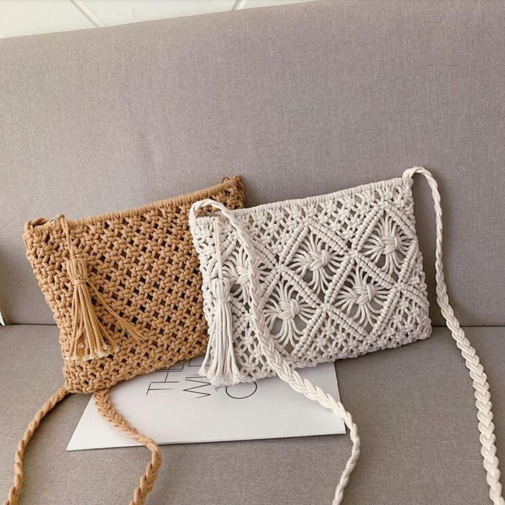 Straw Purse Summer Straw Beach Bag Crossbody Handbag Woven Bag Crochet Purses