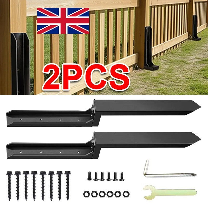 2X Fence Post Repair Kit Heavy Duty Fence Post Anchor Ground Spike Quick Fix uk