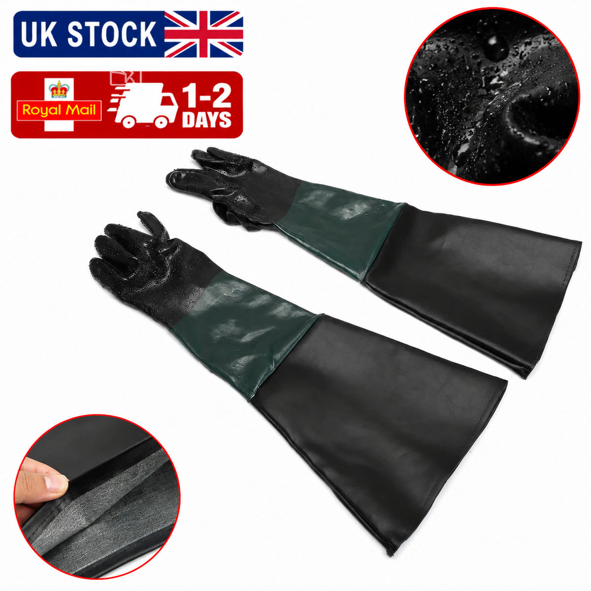 Latex Sandblasting Working Gloves for Sandblaster Sand Cabinet Blasting