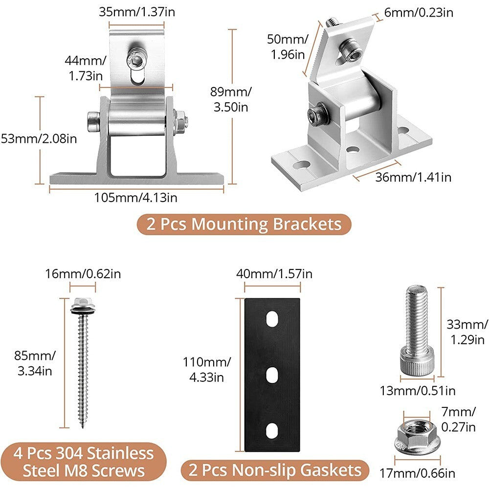 Solar Panel Mounting Brackets Adjustable Angle Solar Panel Tilt Mount Bracket