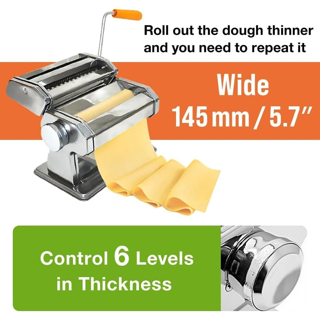 5 IN 1 STAINLESS STEEL PASTA LASAGNE SPAGHETTI TAGLIATELLE RAVIOLI MAKER MACHINE