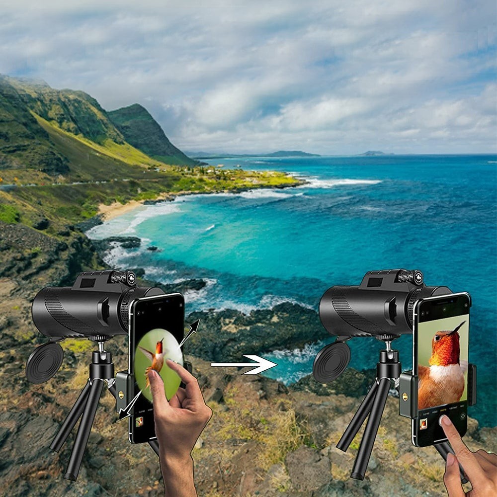 80X100 Monoculars High Power Telescope With Smartphone Clip And Tripod For Trave