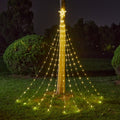 198Led Waterfall Christmas String Light Led Star Xmas Tree Light Uk Plug Outdoor