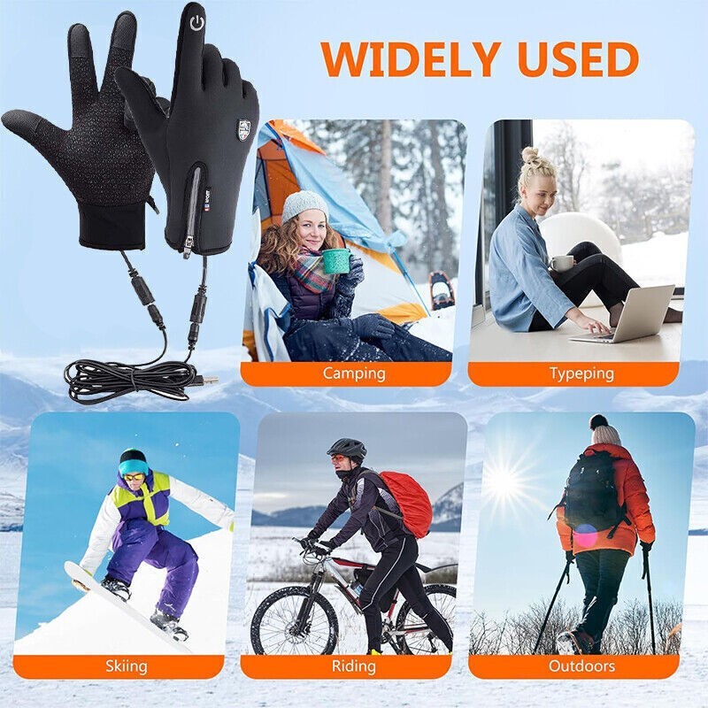 Electric Heated Gloves USB Insulated Warm Thermal Gloves Winter Unchargeable