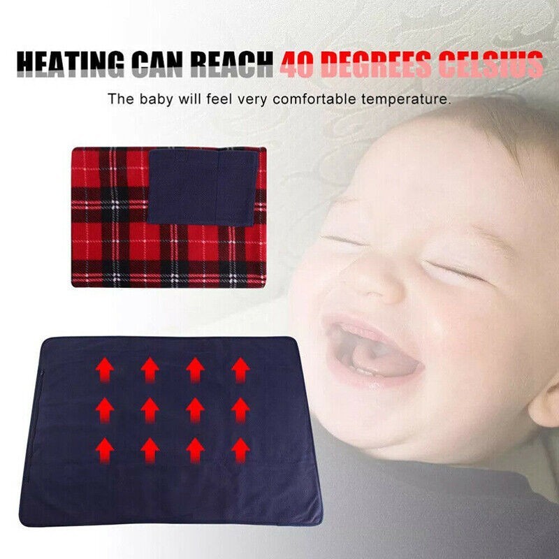 Electric Heated Throw Over Blanket Warm Washable Fleece Winter Warming USB Power