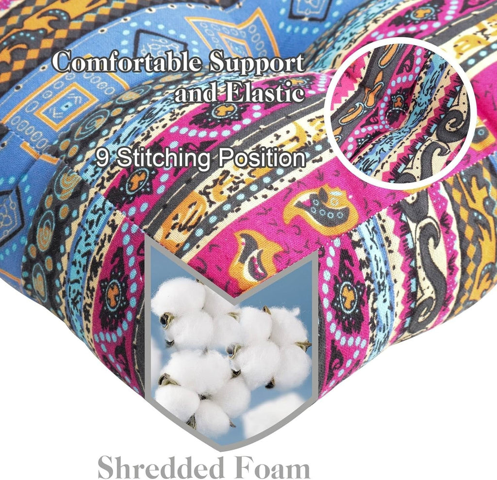 Indian Large Floor Cushion Square Meditation Yoga Seating Cushion Cotton Linen